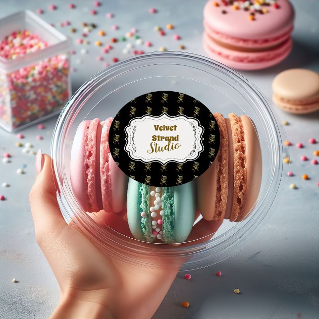 Golden Shears Luxury Stylist Business Classic Round Sticker (Creator Uploaded)