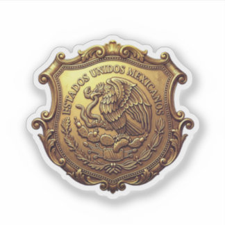 Golden Shield Mexico coat of arms Sticker