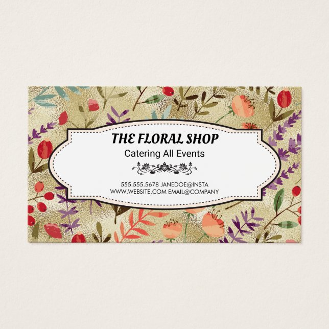 Golden Shimmer | Floral Pattern (Front)