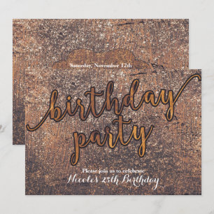 Golden Shimmer Glam Birthday Party Invitations
