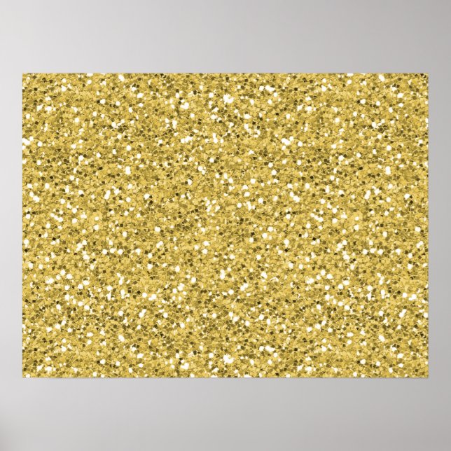 Golden Shimmer Glitter Poster (Front)