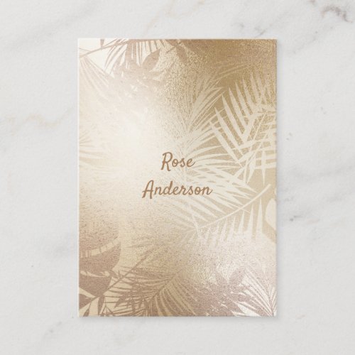 Golden Shine Botanical Tropical Palm Tree Leaves Business Card