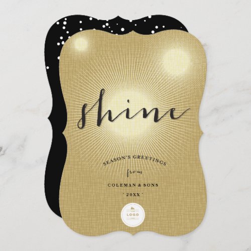 Golden Shine Bright Your Own Logo Modern Business Invitation