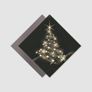 Golden Shine of Stars on Christmas Tree Dark  Car Magnet
