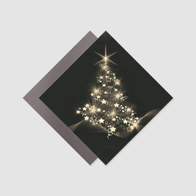 Golden Shine of Stars on Christmas Tree Dark  Car Magnet (Front)