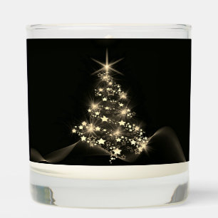 Golden Shine of Stars on Christmas Tree Dark  Scented Candle