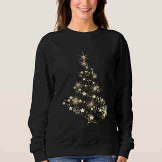 Golden Shine of Stars on Christmas Tree Dark  Sweatshirt