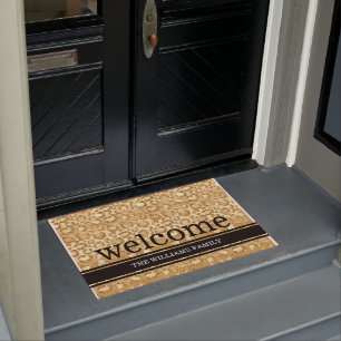 Golden Shine Panther Print Glitter Door Mat