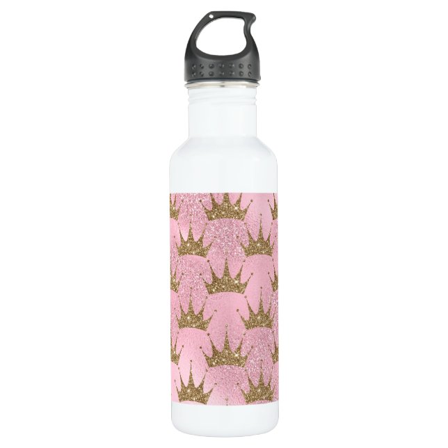 Golden Shining Crown  Stainless Steel Water Bottle (Front)