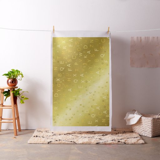 Golden shiny pattern letters chic fabric stripes