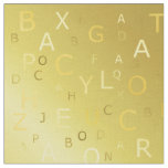 Golden shiny pattern letters chic stripes fractal fabric