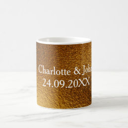 Golden Shiny Save The Date Frosted Glass Mug Gift