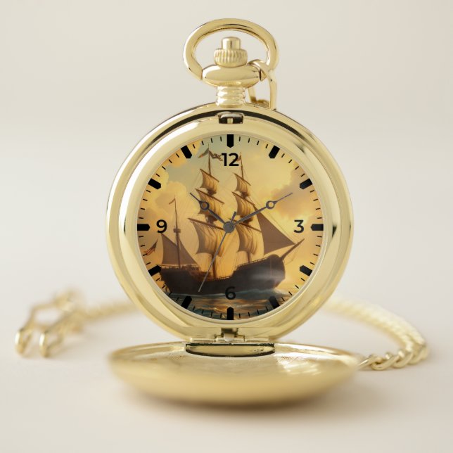 Golden Ship Pocket Watch (Inside)
