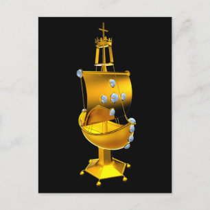 golden ship postcard