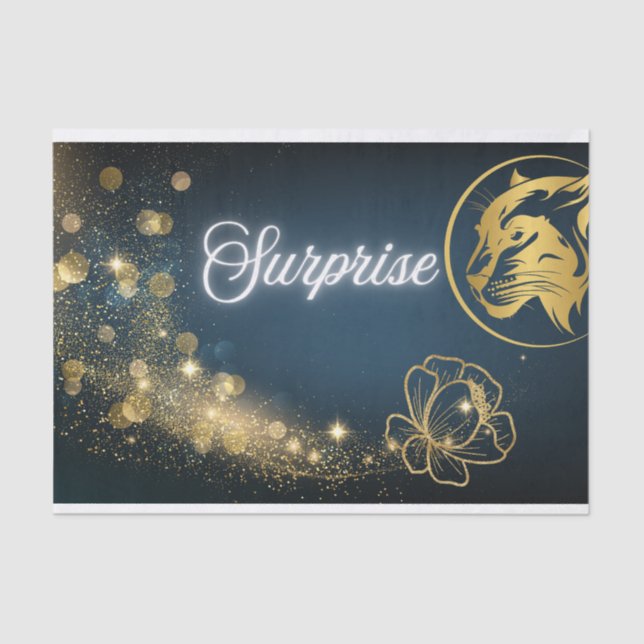 Golden Shooting Star Surprise Tissue Paper (Front)