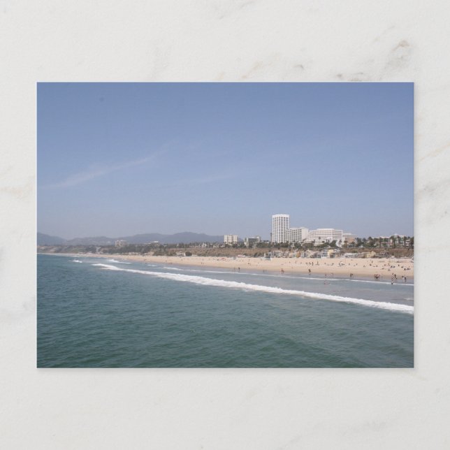 Golden Shores: Santa Monica Beach Radiance Postcard (Front)