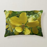 Golden Shower Tree Tropical Yellow Floral Accent Pillow