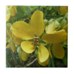 Golden Shower Tree Tropical Yellow Floral Ceramic Tile