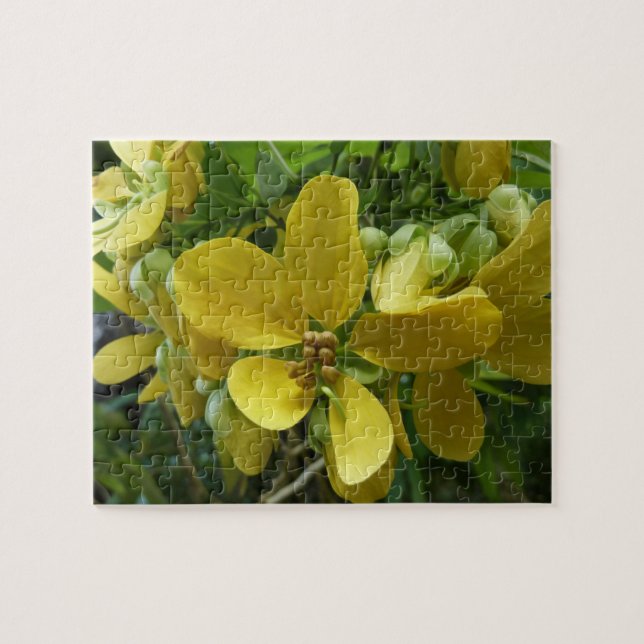 Golden Shower Tree Tropical Yellow Floral Jigsaw Puzzle (Horizontal)