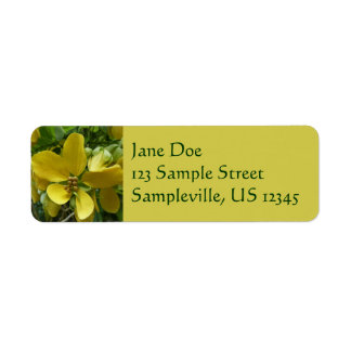 Golden Shower Tree Tropical Yellow Floral Label