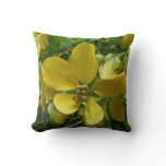 Golden Shower Tree Tropical Yellow Floral Throw Pillow