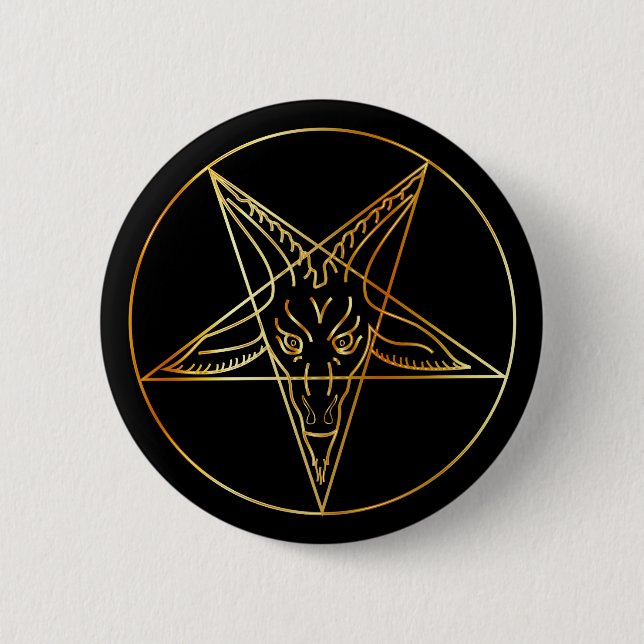 Golden sigil of Baphomet Button (Front)