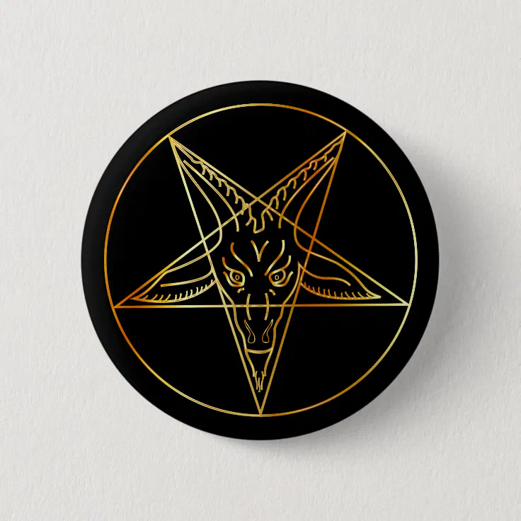 Golden sigil of Baphomet Button | Zazzle