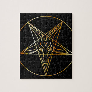 Golden sigil of Baphomet Jigsaw Puzzle