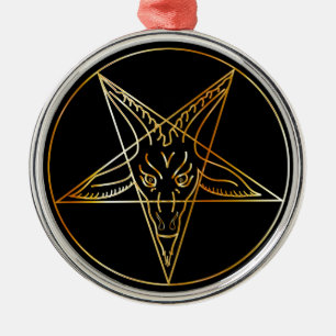 Golden sigil of Baphomet Metal Ornament