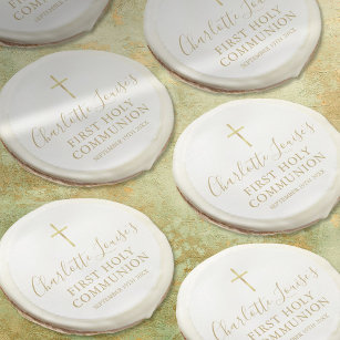 Golden Signature First Holy Communion Favor Sugar Cookie