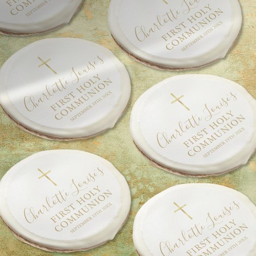 Golden Signature First Holy Communion Favor Sugar Cookie