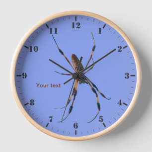 Golden silk spider clock