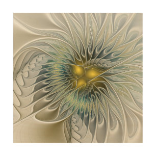 Golden Silver Flower Fantasy abstract Fractal Art