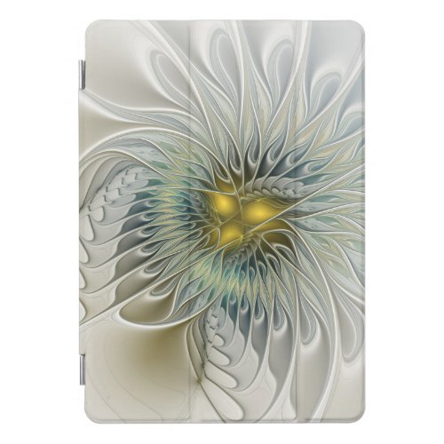 Golden Silver Flower Fantasy Abstract Fractal Art iPad Pro Cover