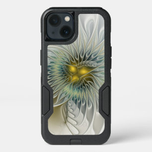 Golden Silver Flower Fantasy abstract Fractal Art iPhone 13 Case