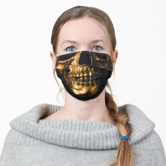 Golden Skull Adult Cloth Face Mask (Worn)