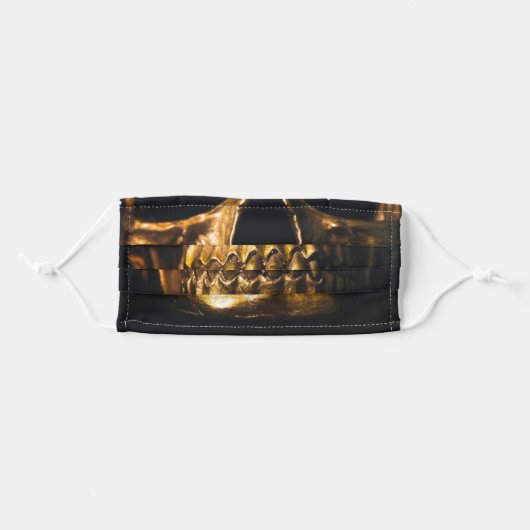 Golden Skull Adult Cloth Face Mask (Front, Folded)