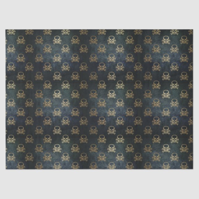 Golden Skull & Crossbones Tissue Paper (Front)