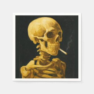 Golden Skull Smoking – Unique Van Gogh Inspired Napkins