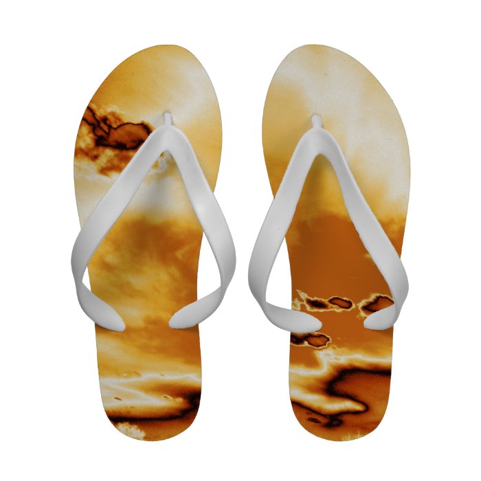 Golden Sky And Clouds Flip Flops