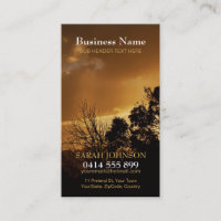 Golden Sky Clouds Nature Silhouette Business Card