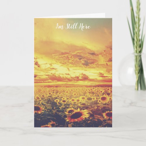 Golden Sky Sunflowers  Comfort Poem Sympathy Card