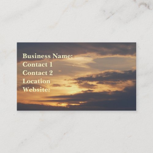 Golden Sky_Sunset Clouds Business Card