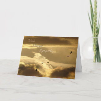 Golden Sky with Birds Sympathy Greeting Card