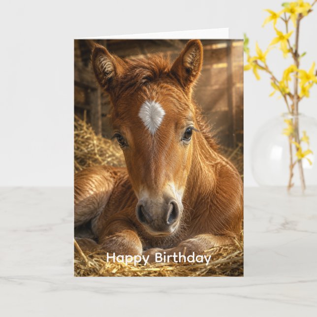 Golden Slumber gentle Foal Card (Yellow Flower)