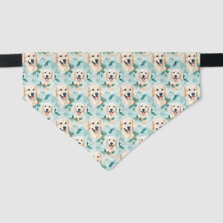 Golden Smiles Floral Dog Pet Bandana Collar
