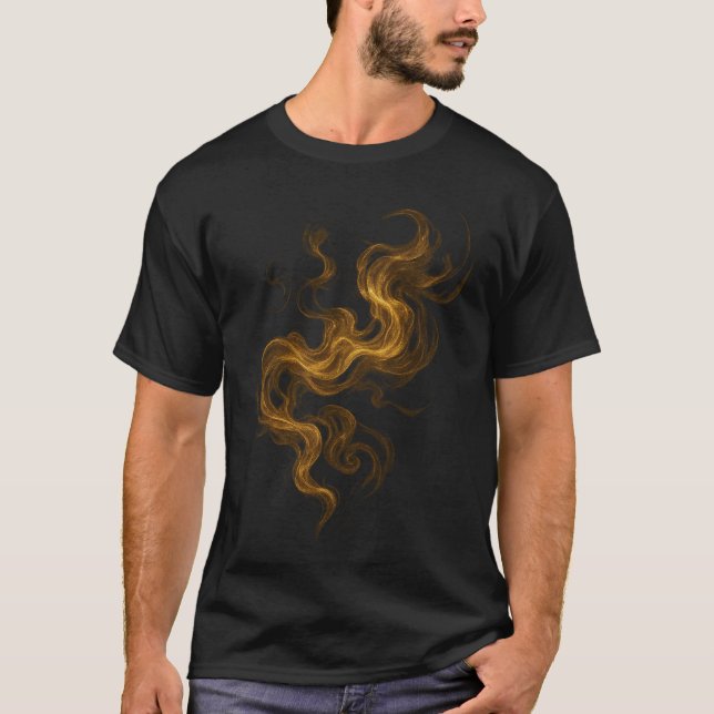 golden smoke pattern T-Shirt (Front)