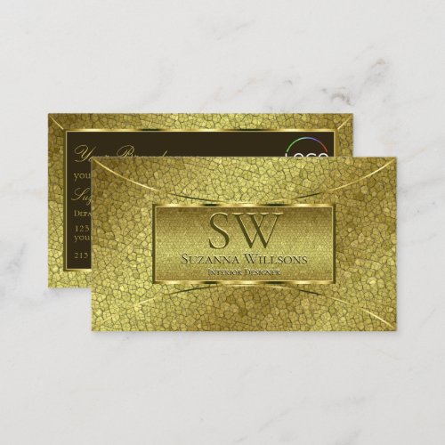 Golden Snake Gold Decor with Monogram and Logo Business Card