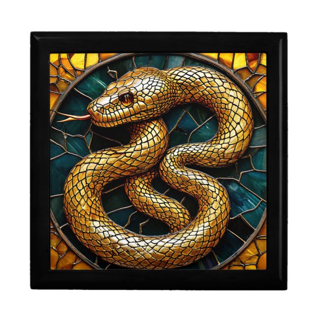 Golden snake Luxury Serpent Keepsake Gift Box (Front)