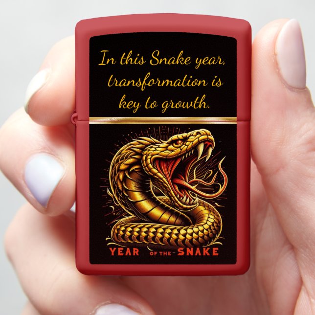 Golden snake: symbol of Chinese New Year Zippo Lighter (In Hand)